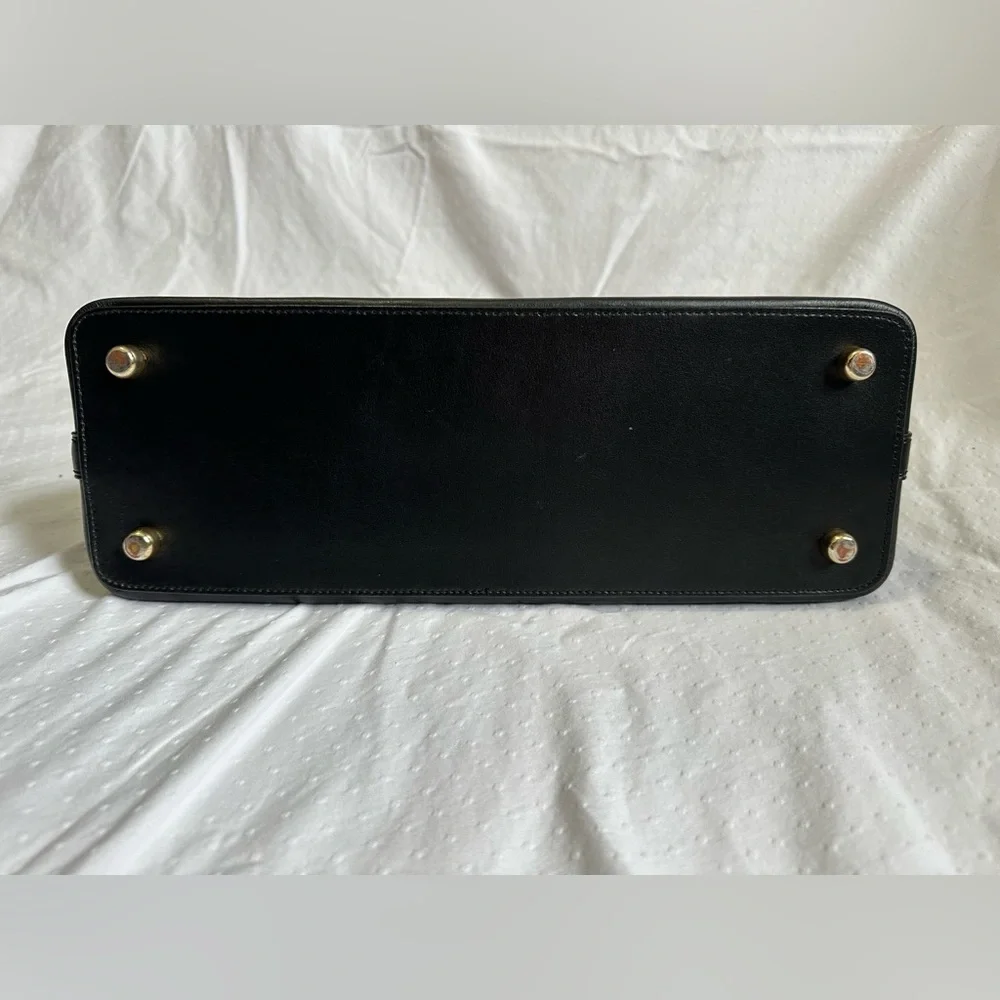 Coach F27584 Signature Dome Satchel Brown Black Gold Hardware - Picture 6 of 10